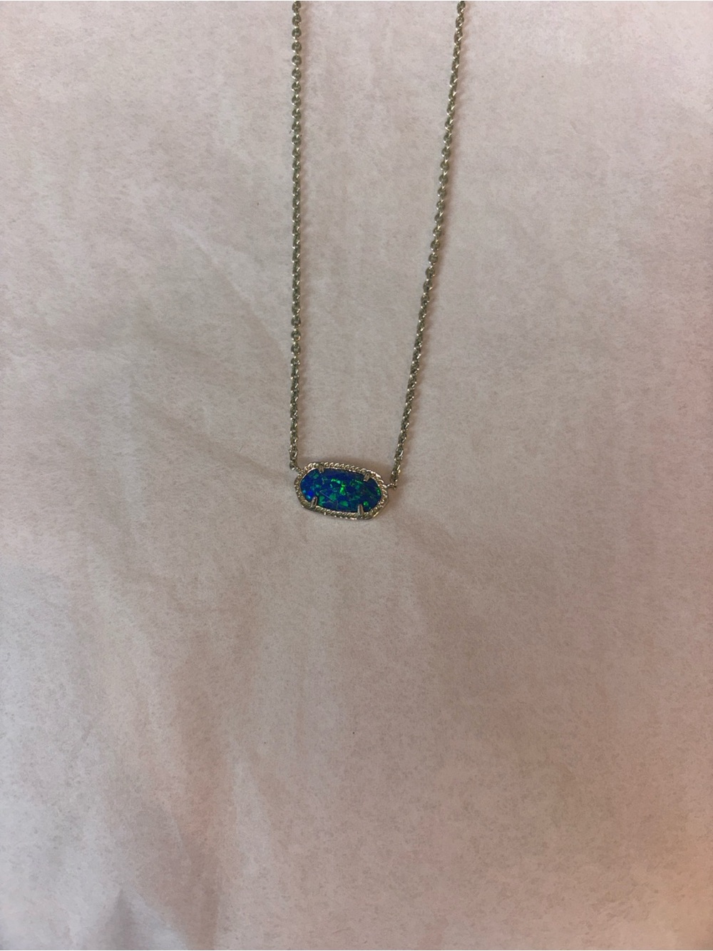 Kendra Scott Elisa SILVER Pendant Necklace in Navy Abalone
